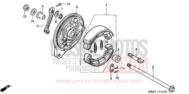 REAR BRAKE PANEL for Shadow Aero REARL SEDONA RED (R223B) from 2001